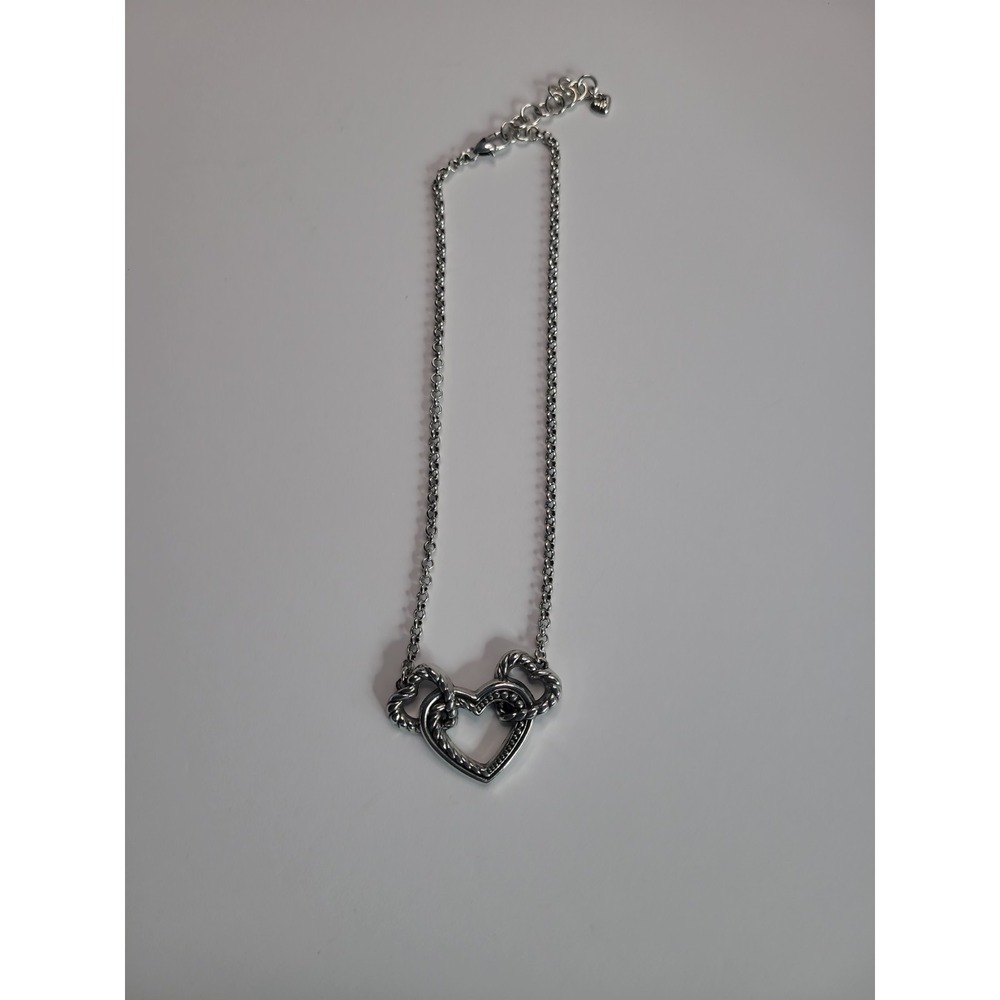 Brighton Silver Plated Interlocking Open Heart Pendant Necklace - Picture 5 of 13